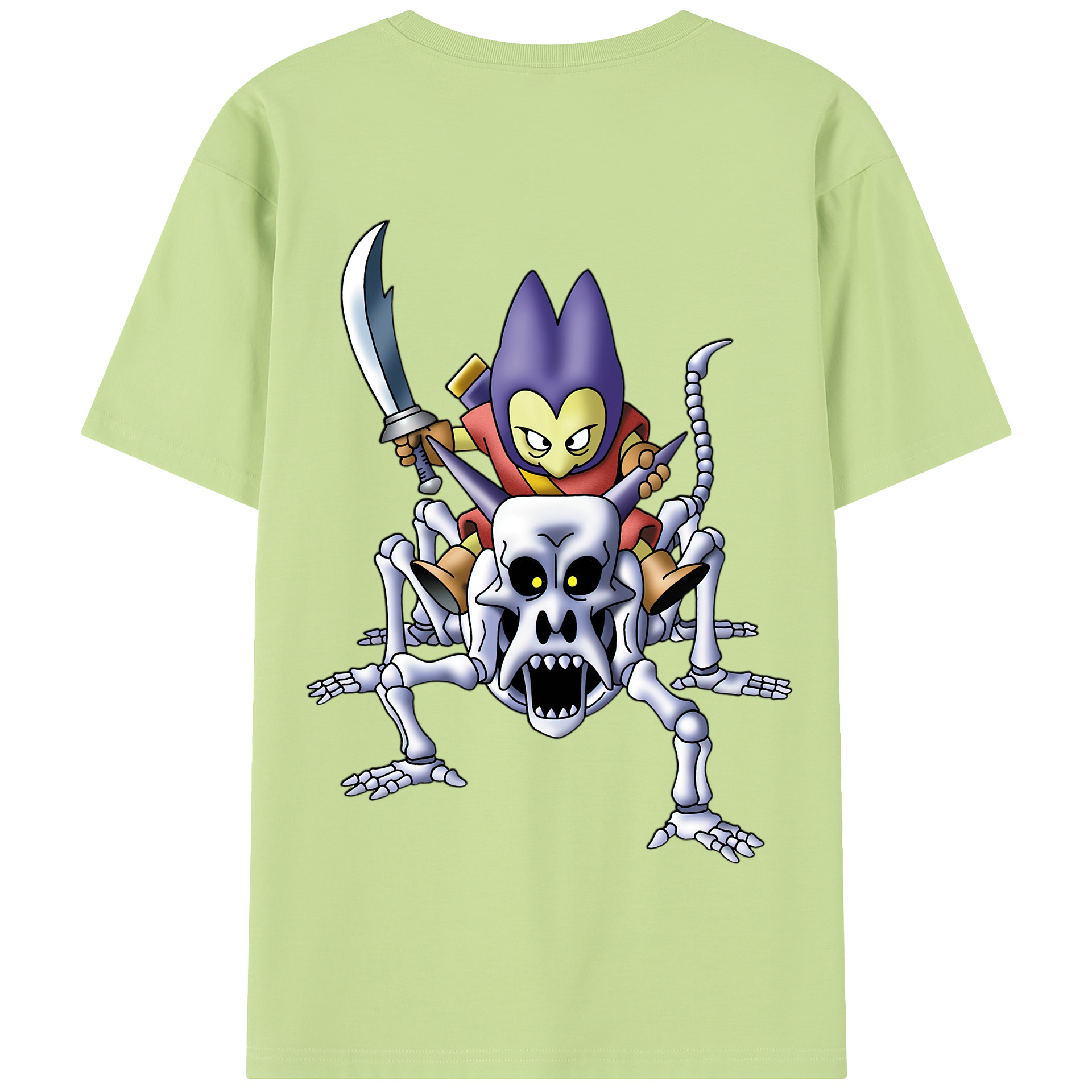 （画像用） ドラゴンクエスト Doragon Kuesuto Dragon Quest 綿100％半袖Tシャツ（背面プリント）